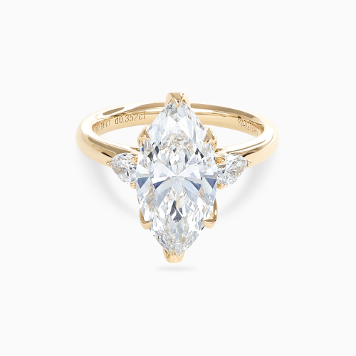 Marquise and Pear Diamond Trilogy Ring, Lab-Grown