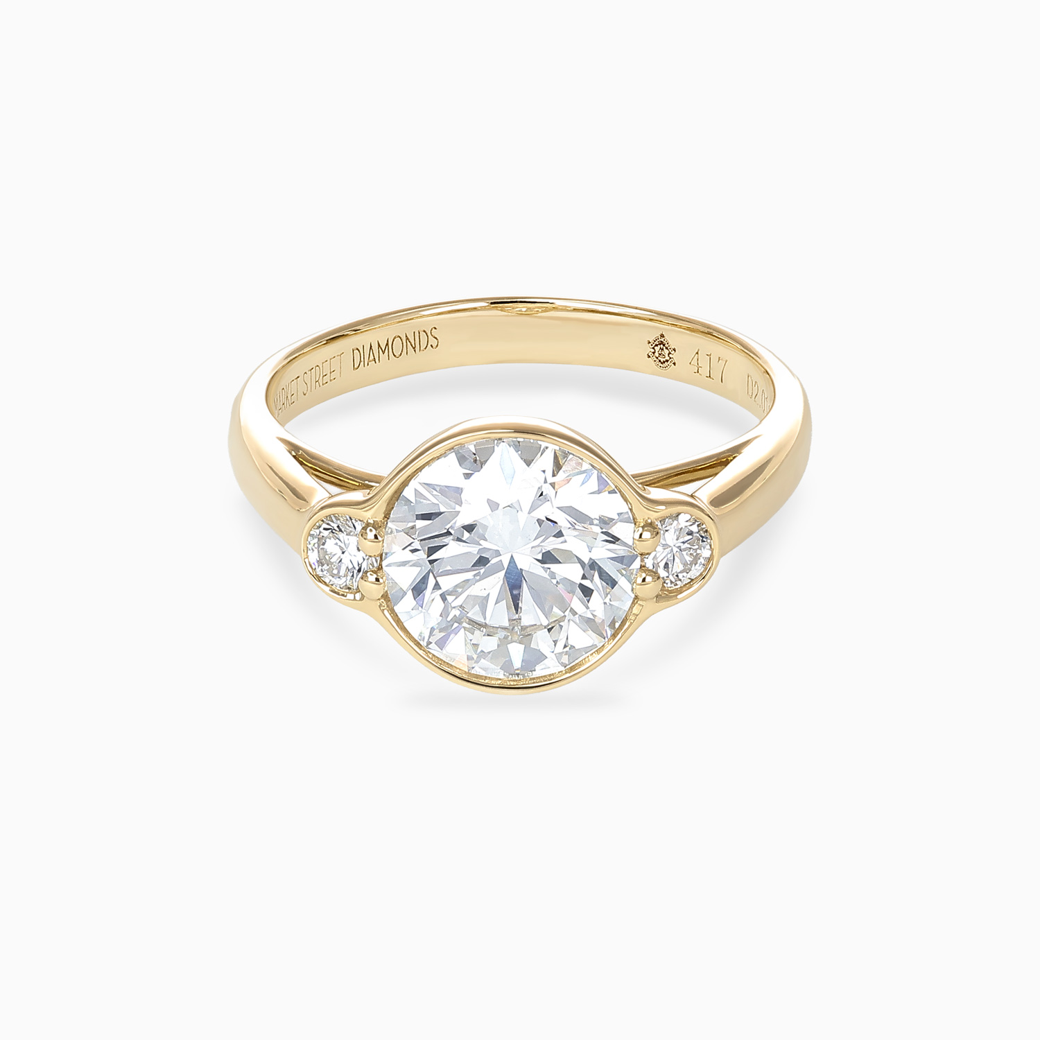 Integrated Side-Stone Round Diamond Engagement Ring