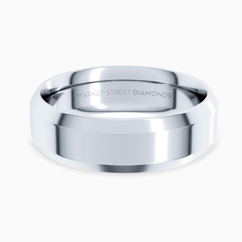 Beveled Edge 6mm Men's Comfort-Fit Wedding Band