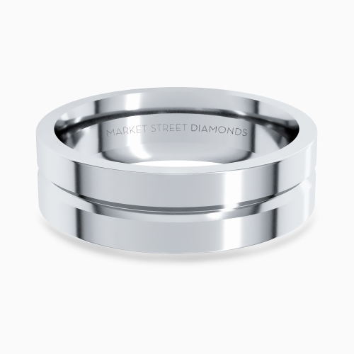 Centered Groove 6mm Men's Comfort-Fit Wedding Band