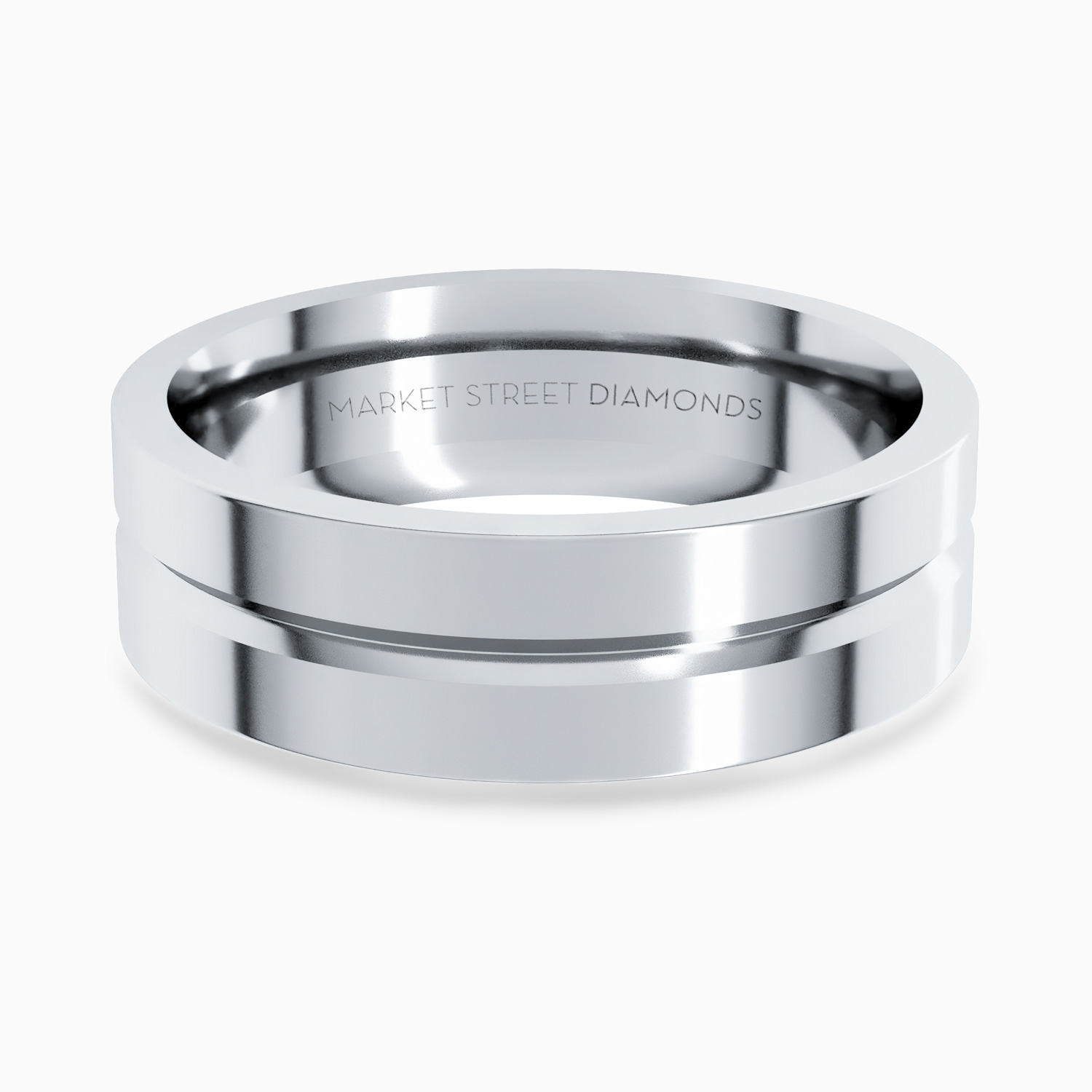 Centered Groove 6mm Men's Comfort-Fit Wedding Band