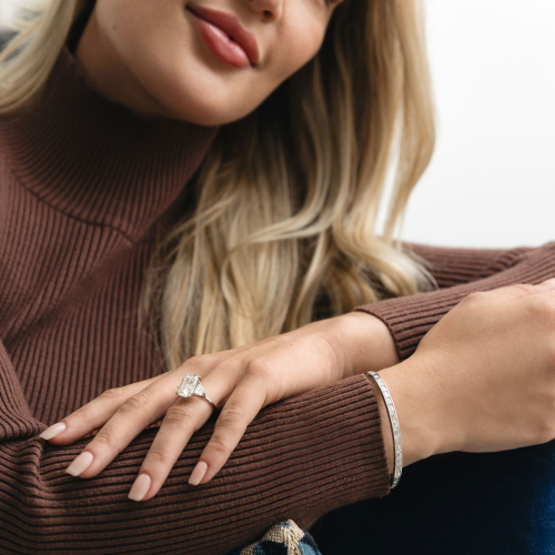 Diamond Friendship Bracelet, Lab-Grown Step-Cut