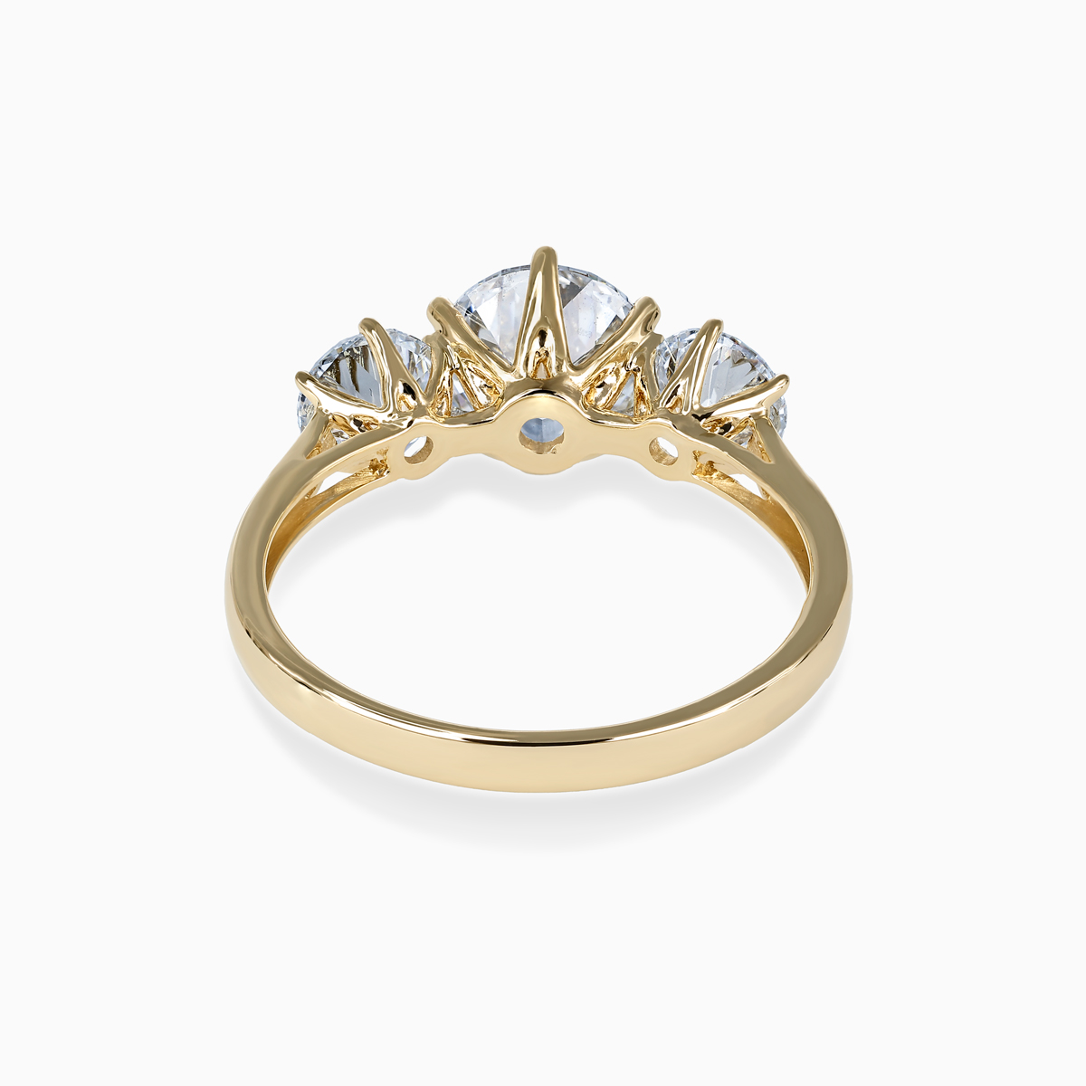 Old European-Cut Diamond Three-Stone Engagement Ring, Lab-Grown