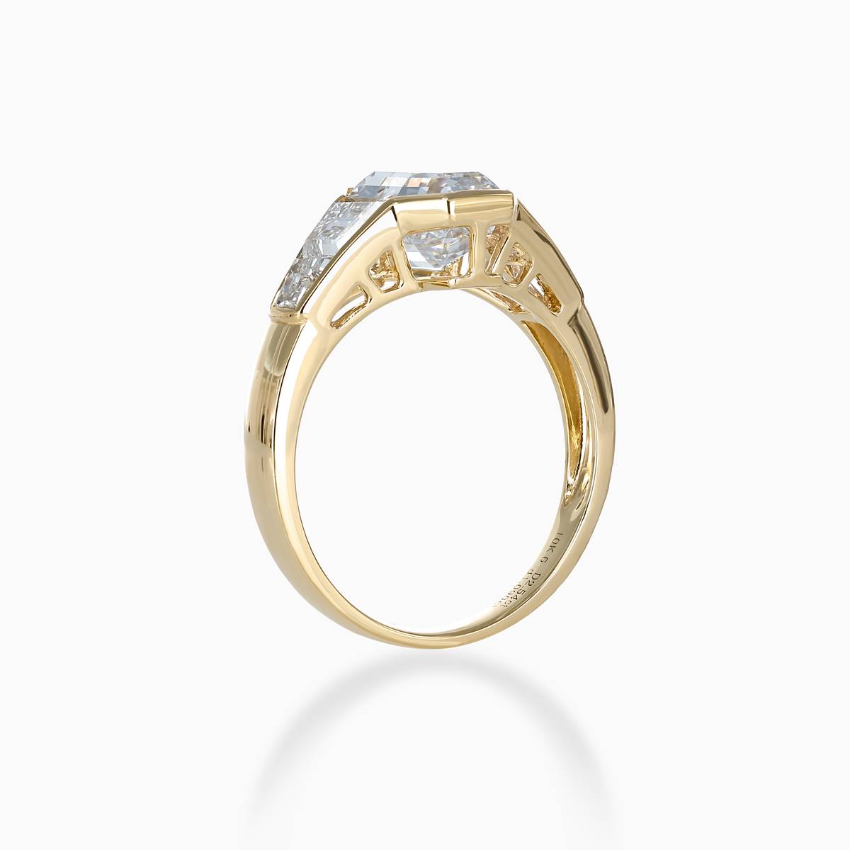 Art Deco–Inspired Octagonal Diamond Engagement Ring, Lab-Grown