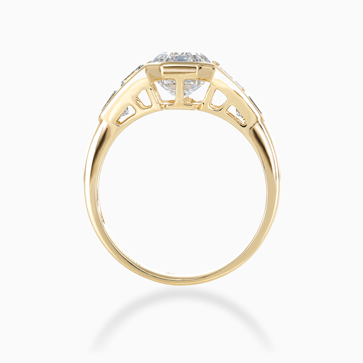 Art Deco–Inspired Octagonal Diamond Engagement Ring, Lab-Grown
