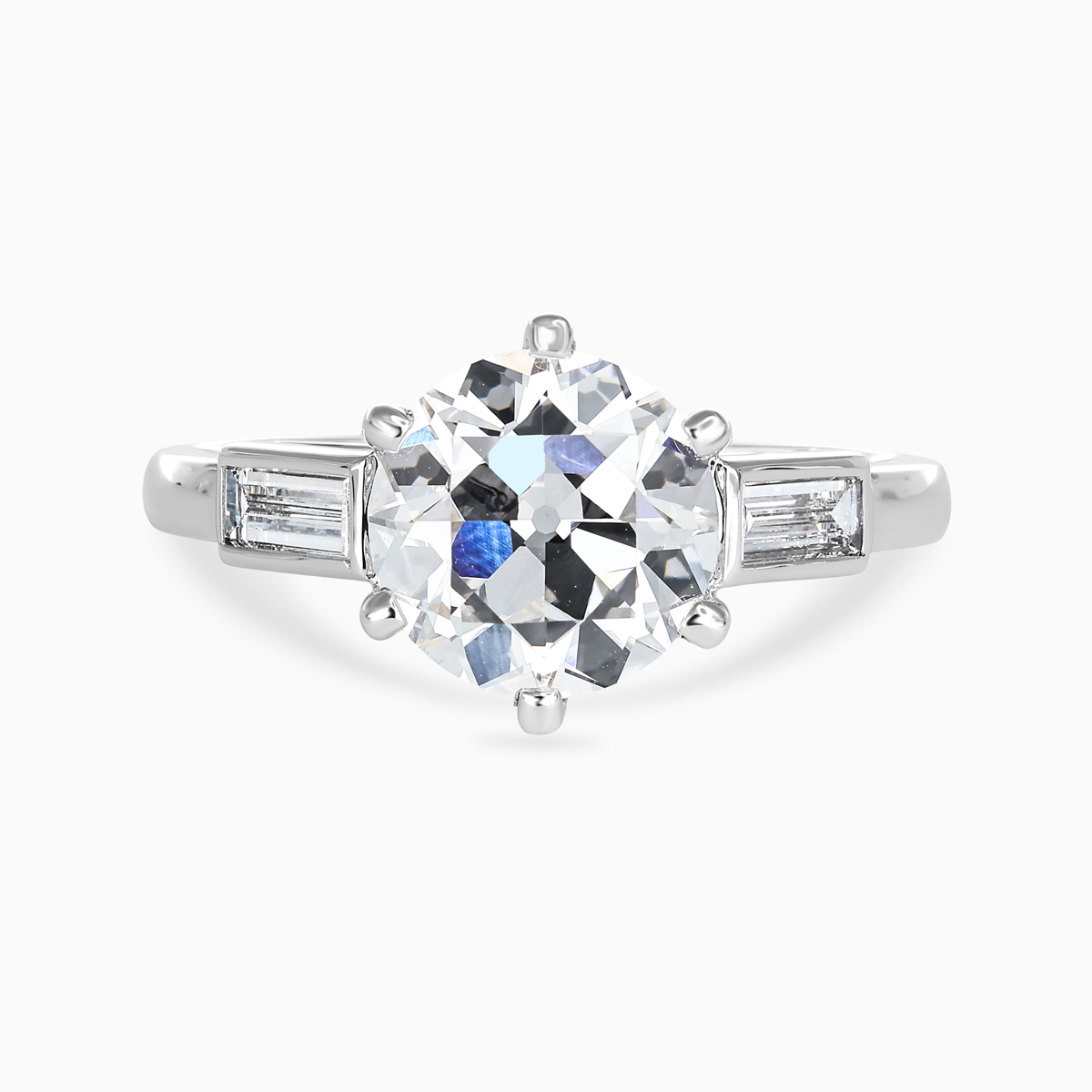 Old European-Cut Diamond Accented Engagement Ring, Lab-Grown