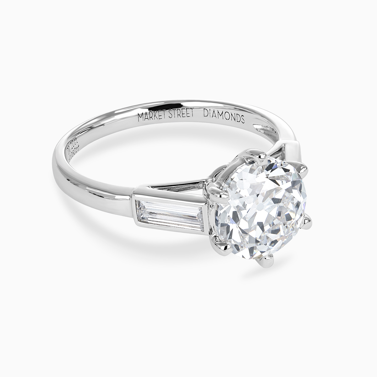 Old European-Cut Diamond Accented Engagement Ring, Lab-Grown