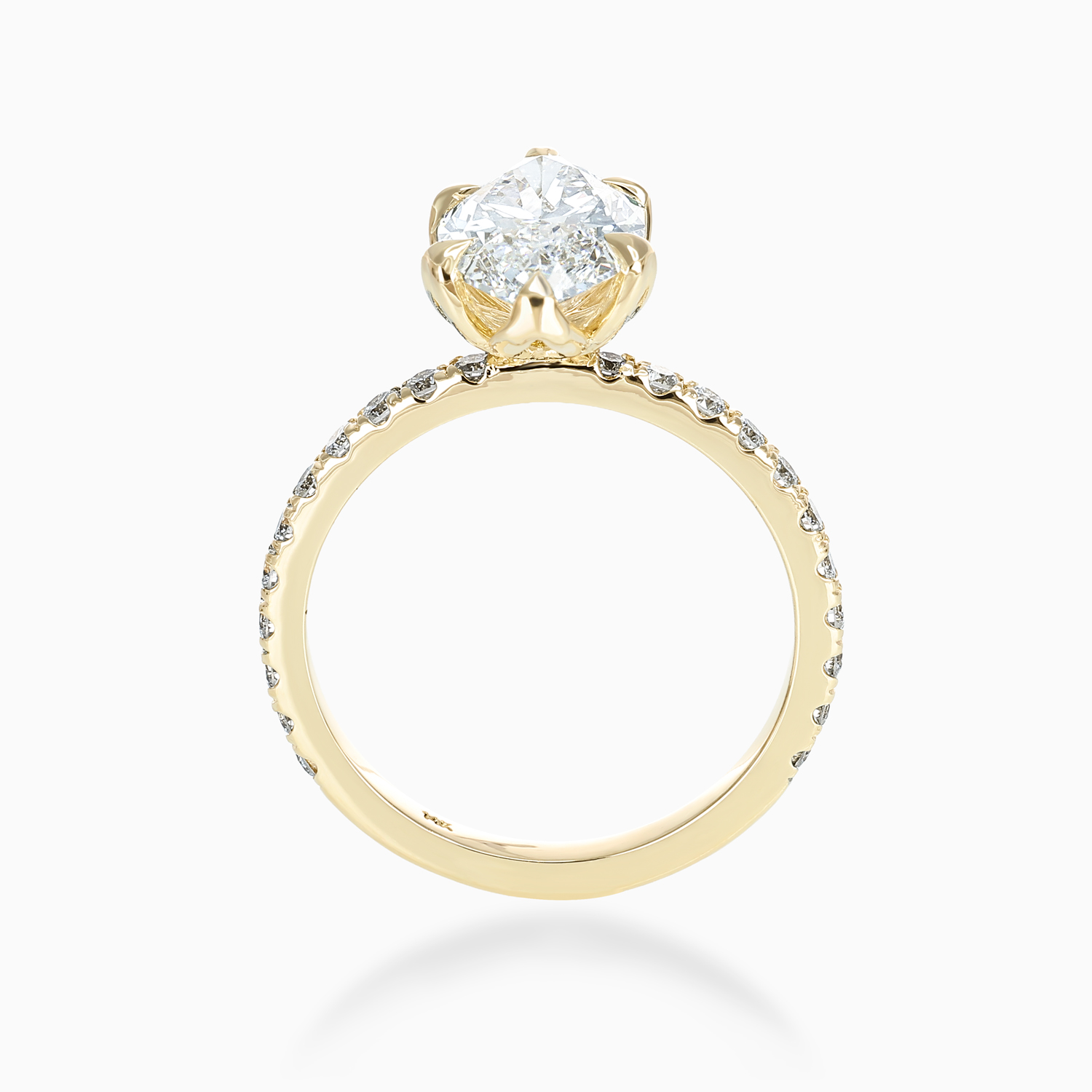 Marquise-Cut Diamond Accented Engagement Ring, 14k Yellow Gold