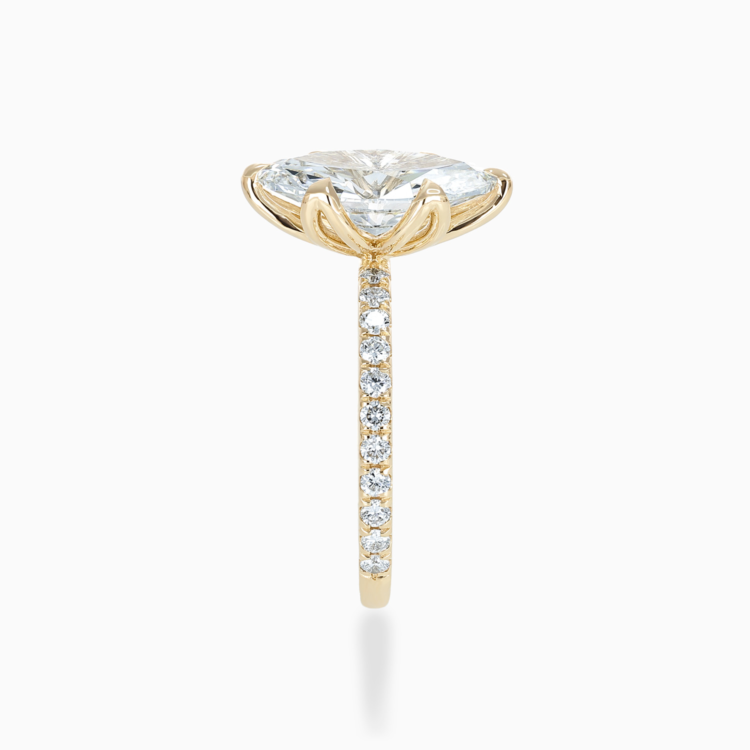 Marquise-Cut Diamond Accented Engagement Ring, 14k Yellow Gold