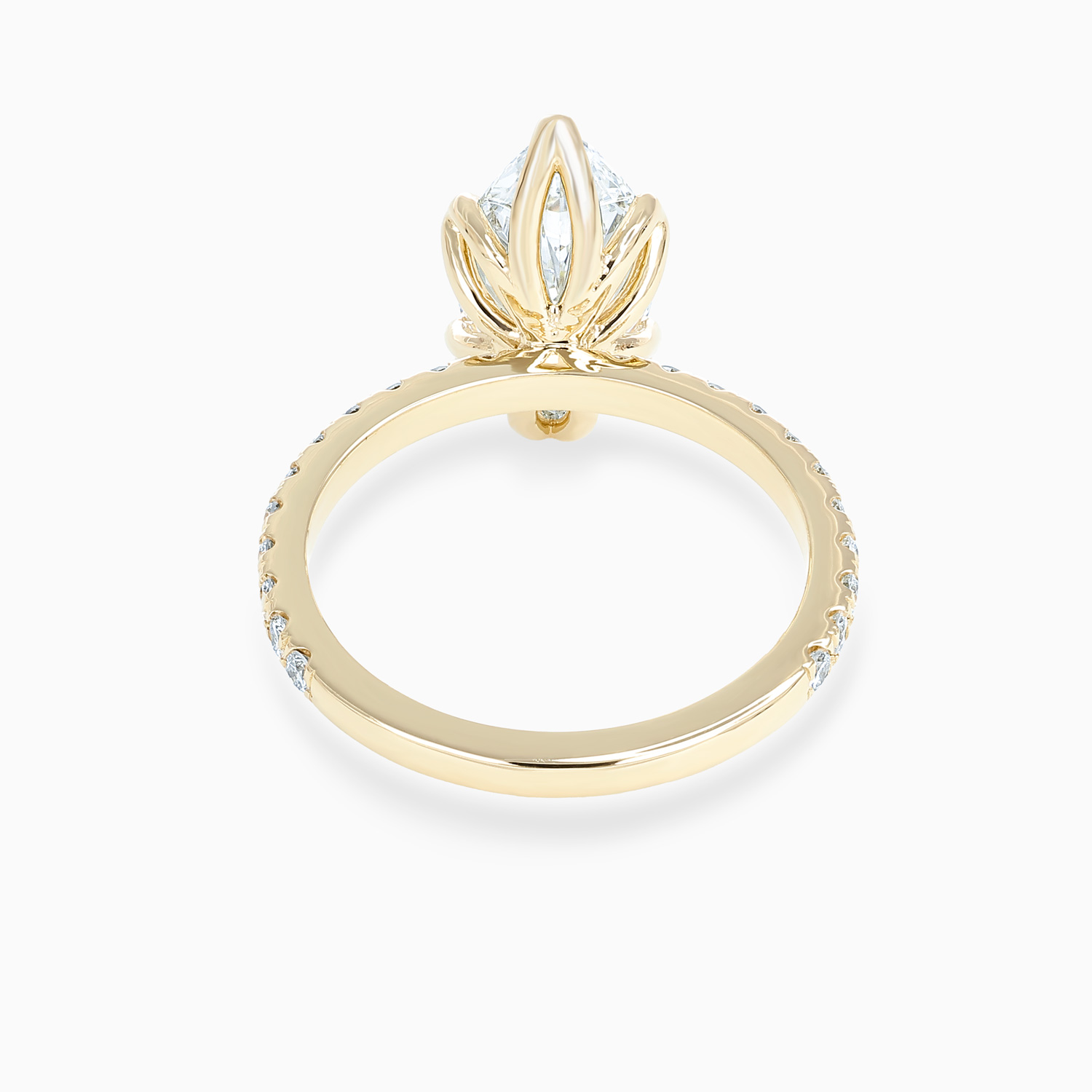 Marquise-Cut Diamond Accented Engagement Ring, 14k Yellow Gold