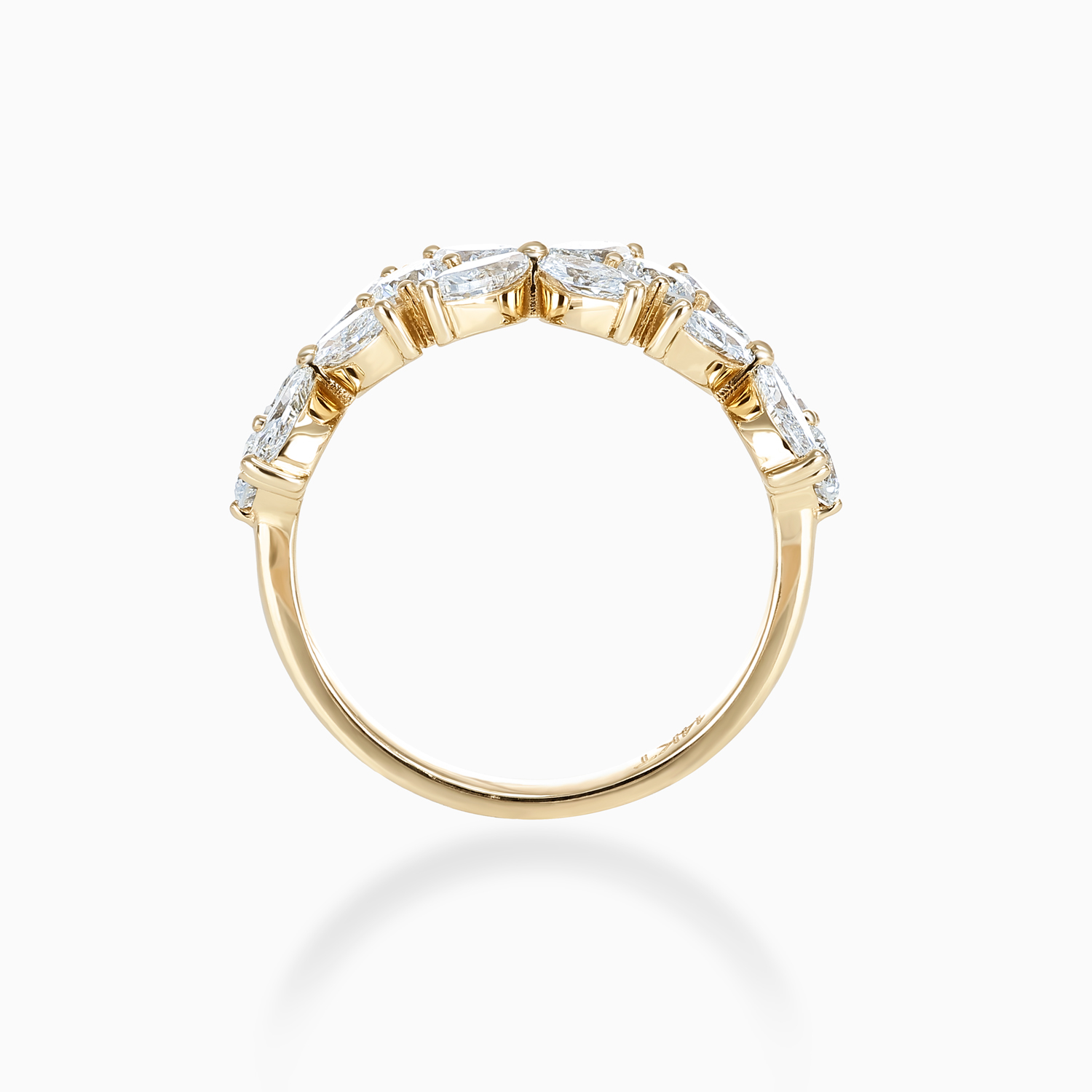 Foliate Motif Diamond Band, Lab-Grown, 14k Yellow Gold