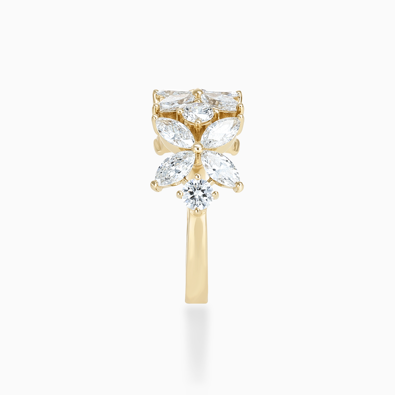 Foliate Motif Diamond Band, Lab-Grown, 14k Yellow Gold