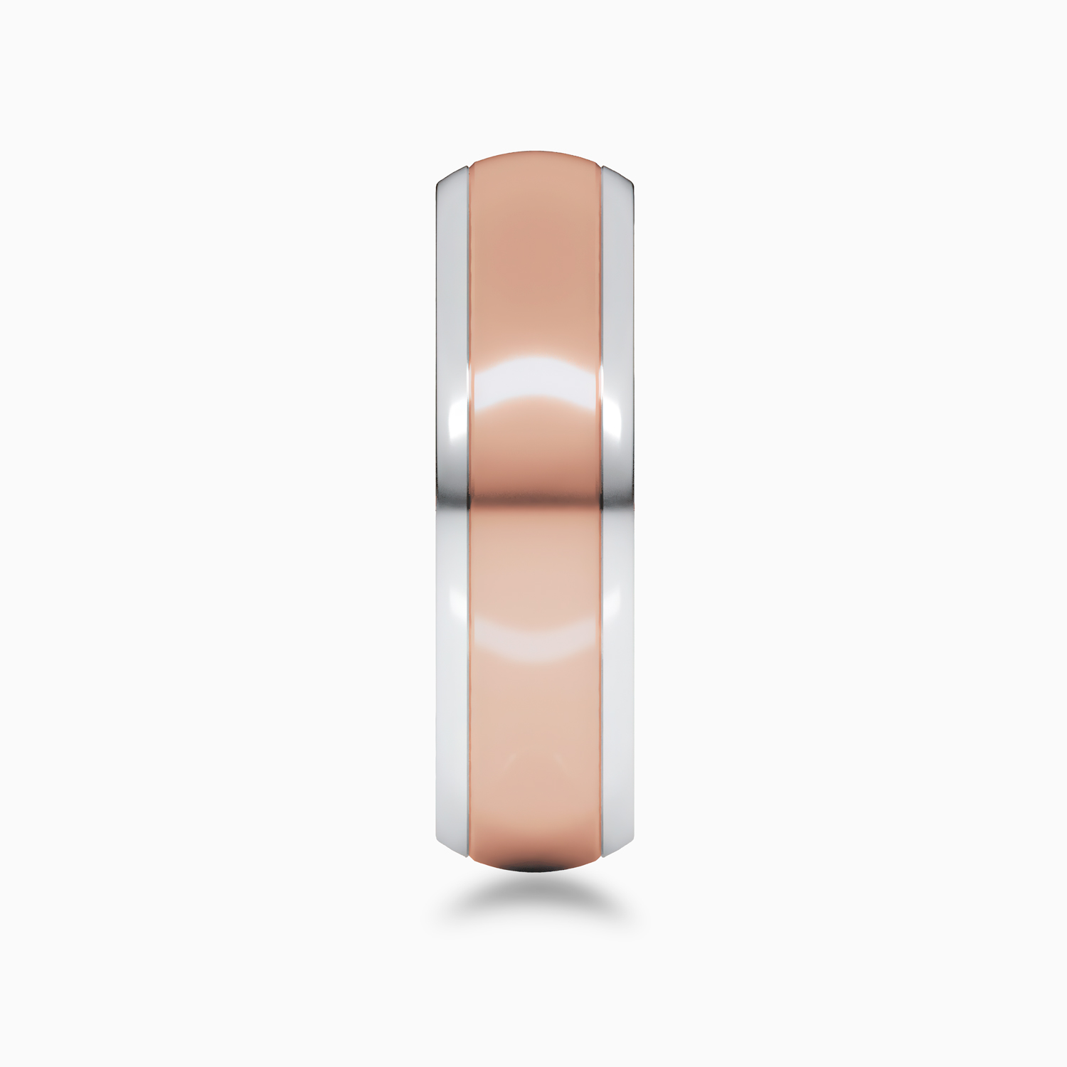 Two-Tone 6mm Contemporary Men's Wedding Band, 14k White and Rose Gold*