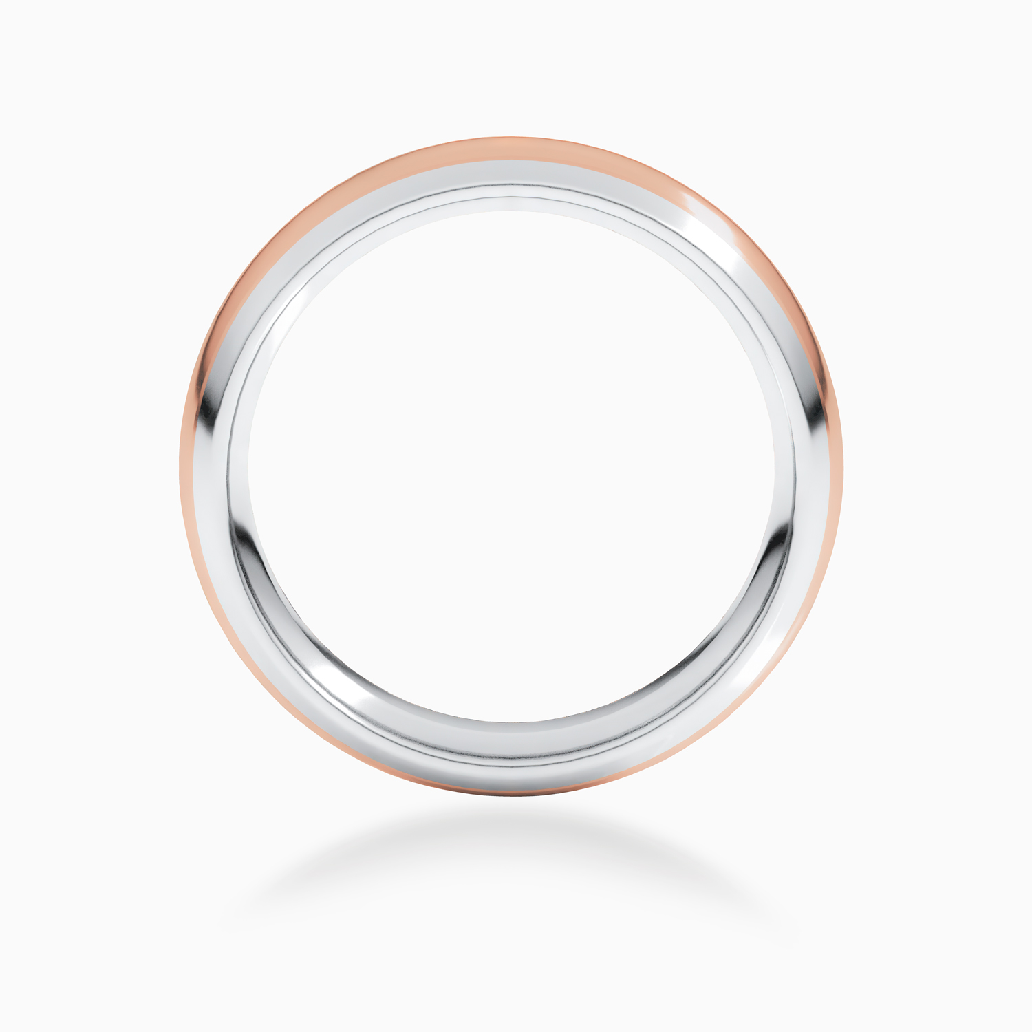 Two-Tone 6mm Contemporary Men's Wedding Band, 14k White and Rose Gold*