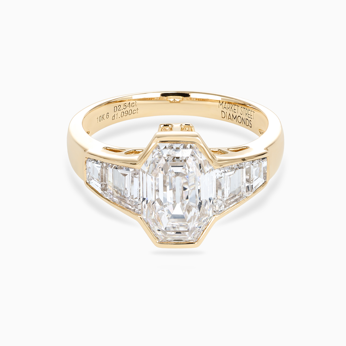 Art Deco–Inspired Octagonal Diamond Engagement Ring, Lab-Grown