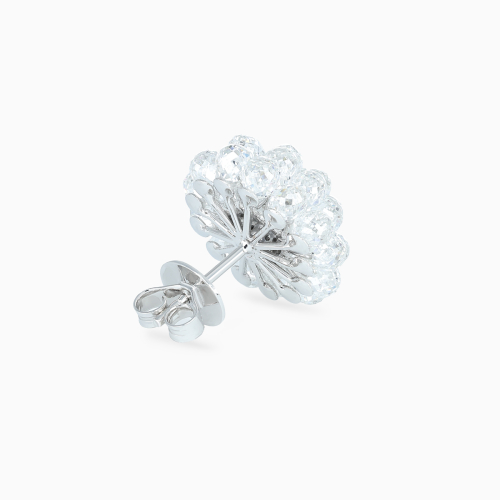 Briolette Diamond Bouquet Earrings, Lab-Grown, 18k White Gold