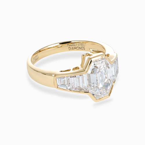 Art Deco–Inspired Octagonal Diamond Engagement Ring, Lab-Grown