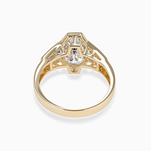Art Deco–Inspired Octagonal Diamond Engagement Ring, Lab-Grown