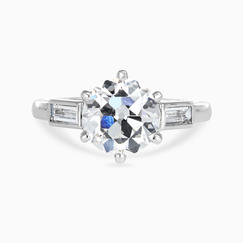 Old European-Cut Diamond Accented Engagement Ring, Lab-Grown