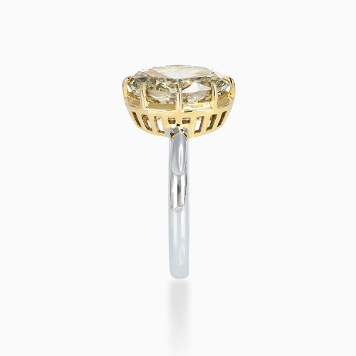 Fancy Yellow Diamond Solitaire Two-Tone Engagement Ring, 14k Gold