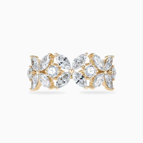 Foliate Motif Diamond Band, Lab-Grown, 14k Yellow Gold