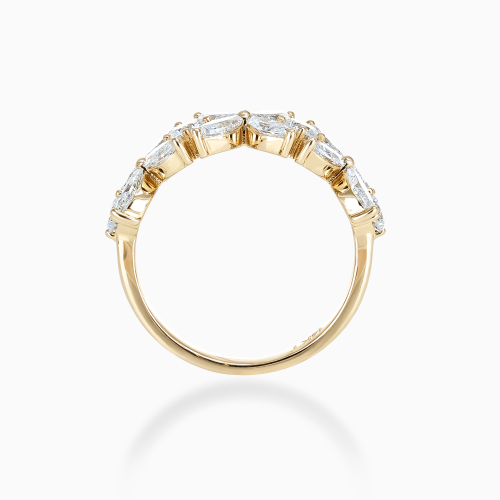 Foliate Motif Diamond Band, Lab-Grown, 14k Yellow Gold
