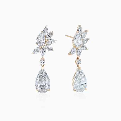 Cascading Diamond Dangle Earrings, Lab-Grown, 14k White Gold