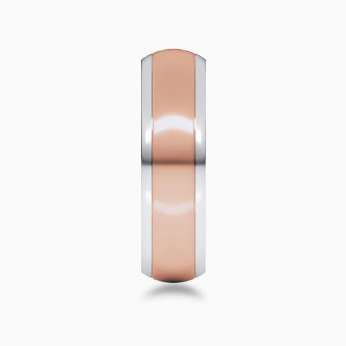Two-Tone 6mm Contemporary Men's Wedding Band, 14k White and Rose Gold*