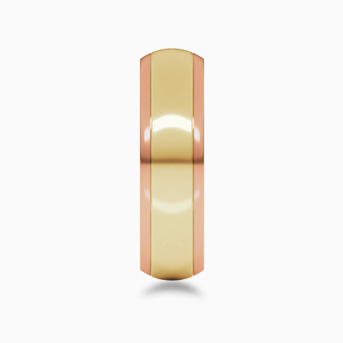 Two-Tone 6mm Contemporary Men's Wedding Band, 14k Rose and Yellow Gold*