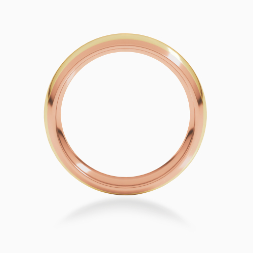 Two-Tone 6mm Contemporary Men's Wedding Band, 14k Rose and Yellow Gold*